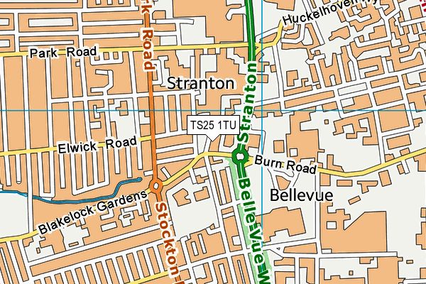 TS25 1TU map - OS VectorMap District (Ordnance Survey)