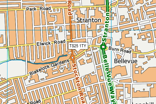 Six8nine (Westbourne Methodist Church) map (TS25 1TY) - OS VectorMap District (Ordnance Survey)
