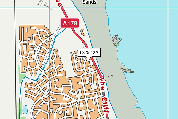 TS25 1XA map - OS VectorMap District (Ordnance Survey)