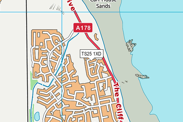 TS25 1XD map - OS VectorMap District (Ordnance Survey)
