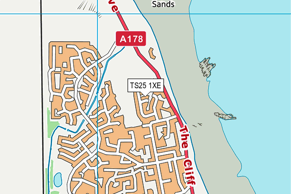 TS25 1XE map - OS VectorMap District (Ordnance Survey)