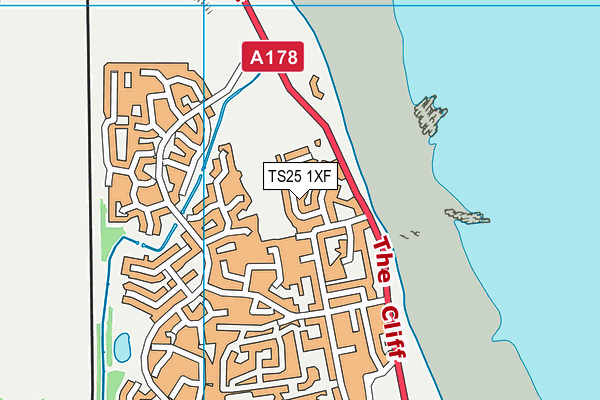 TS25 1XF map - OS VectorMap District (Ordnance Survey)