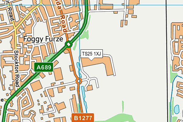 TS25 1XJ map - OS VectorMap District (Ordnance Survey)