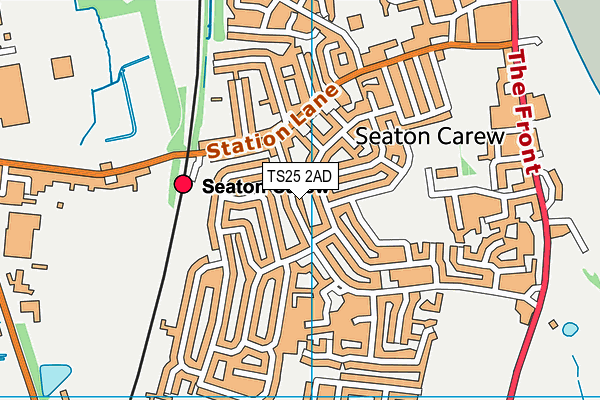 TS25 2AD map - OS VectorMap District (Ordnance Survey)