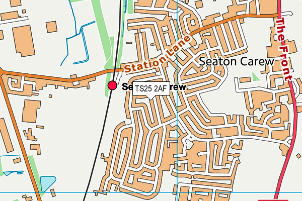 TS25 2AF map - OS VectorMap District (Ordnance Survey)