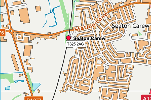 TS25 2AG map - OS VectorMap District (Ordnance Survey)