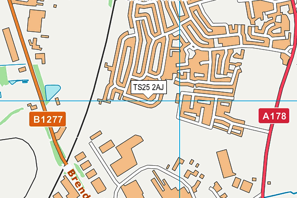 TS25 2AJ map - OS VectorMap District (Ordnance Survey)