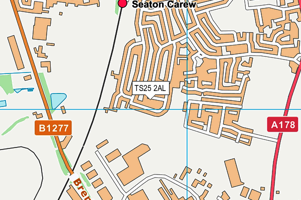 TS25 2AL map - OS VectorMap District (Ordnance Survey)