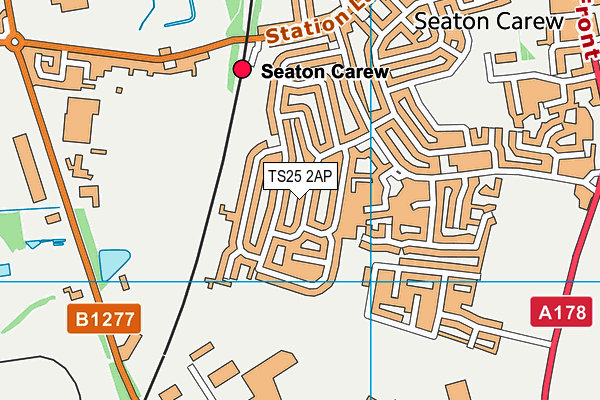 TS25 2AP map - OS VectorMap District (Ordnance Survey)