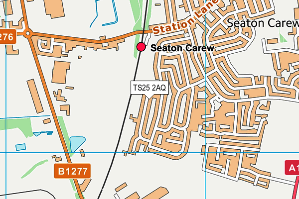 TS25 2AQ map - OS VectorMap District (Ordnance Survey)