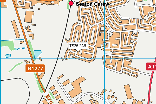 TS25 2AR map - OS VectorMap District (Ordnance Survey)