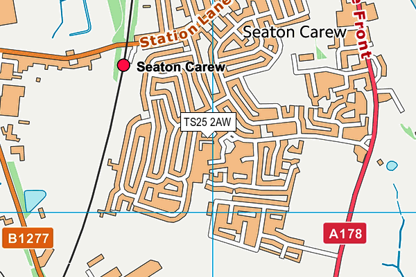 TS25 2AW map - OS VectorMap District (Ordnance Survey)