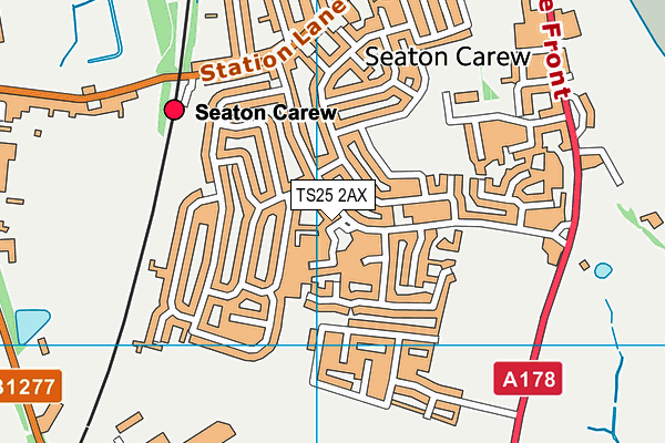 TS25 2AX map - OS VectorMap District (Ordnance Survey)