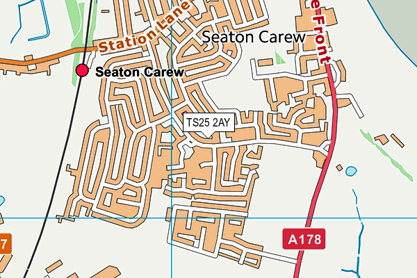 TS25 2AY map - OS VectorMap District (Ordnance Survey)