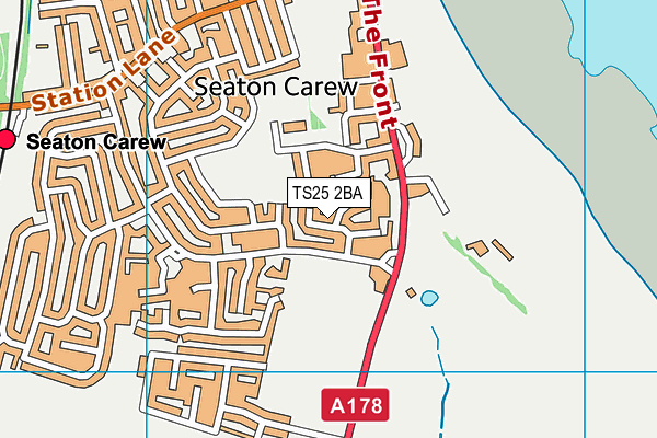 TS25 2BA map - OS VectorMap District (Ordnance Survey)