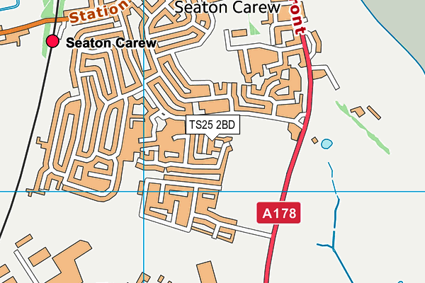 TS25 2BD map - OS VectorMap District (Ordnance Survey)