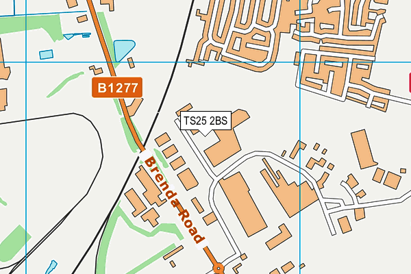 TS25 2BS map - OS VectorMap District (Ordnance Survey)
