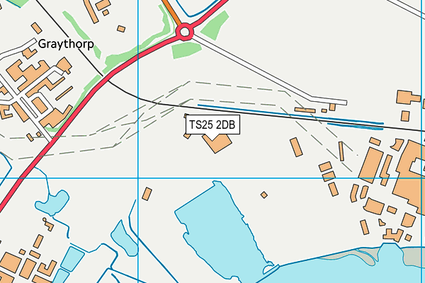 TS25 2DB map - OS VectorMap District (Ordnance Survey)