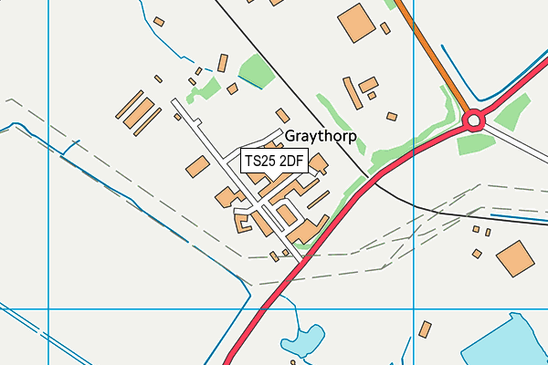 TS25 2DF map - OS VectorMap District (Ordnance Survey)