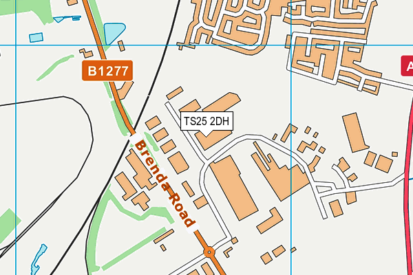 TS25 2DH map - OS VectorMap District (Ordnance Survey)