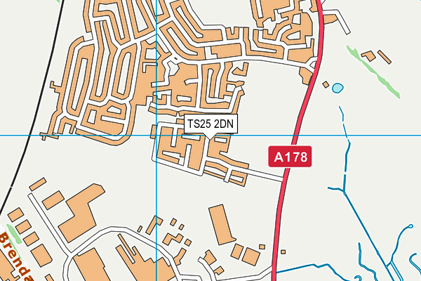 TS25 2DN map - OS VectorMap District (Ordnance Survey)