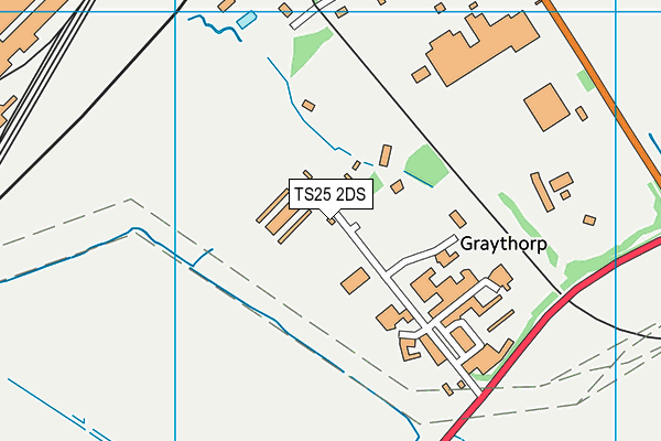 TS25 2DS map - OS VectorMap District (Ordnance Survey)