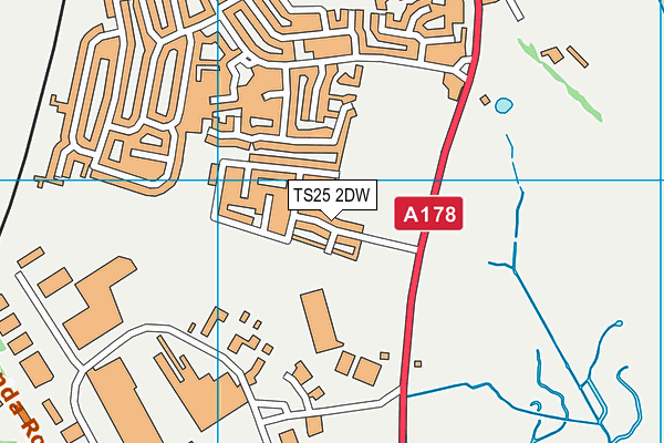 TS25 2DW map - OS VectorMap District (Ordnance Survey)