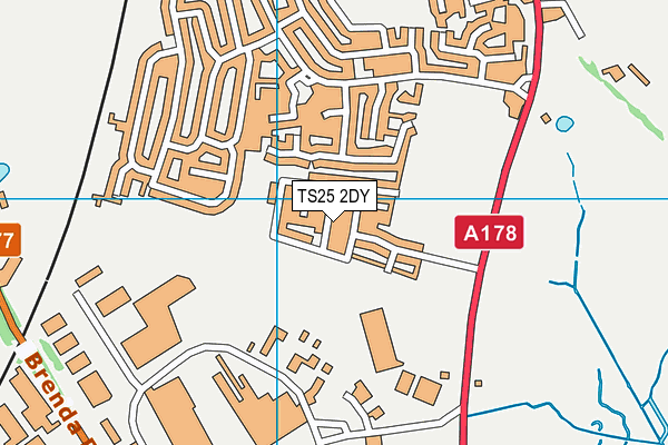 TS25 2DY map - OS VectorMap District (Ordnance Survey)