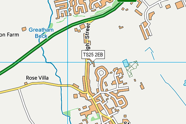 TS25 2EB map - OS VectorMap District (Ordnance Survey)