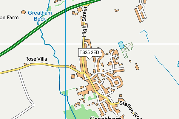 TS25 2ED map - OS VectorMap District (Ordnance Survey)