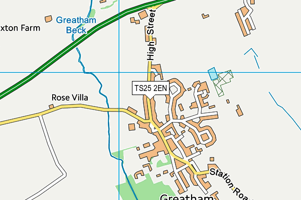 TS25 2EN map - OS VectorMap District (Ordnance Survey)