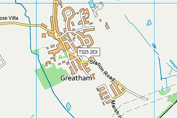 Greatham Sports Field map (TS25 2EX) - OS VectorMap District (Ordnance Survey)