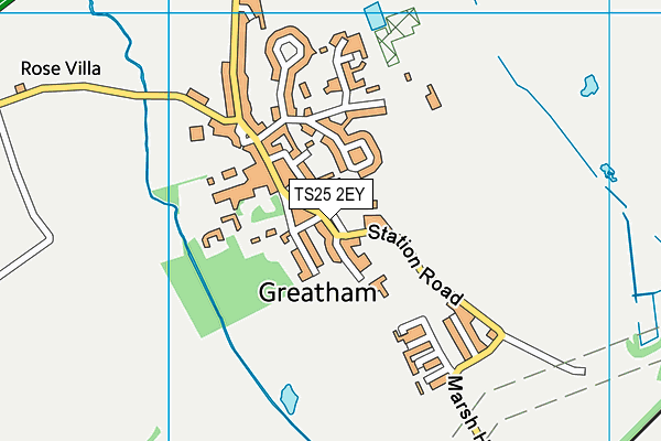 TS25 2EY map - OS VectorMap District (Ordnance Survey)