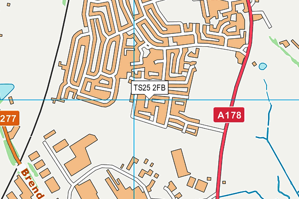 TS25 2FB map - OS VectorMap District (Ordnance Survey)