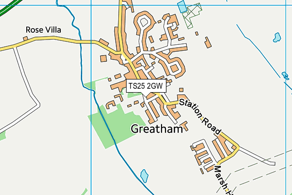 TS25 2GW map - OS VectorMap District (Ordnance Survey)