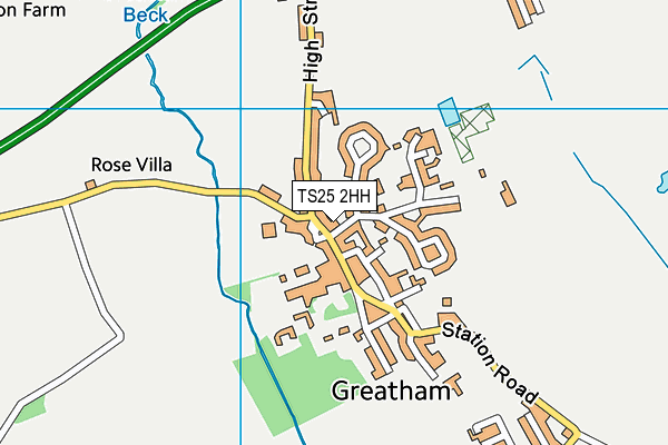 TS25 2HH map - OS VectorMap District (Ordnance Survey)