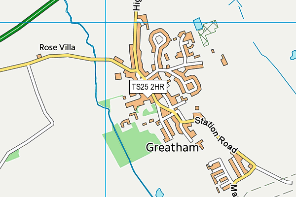 TS25 2HR map - OS VectorMap District (Ordnance Survey)