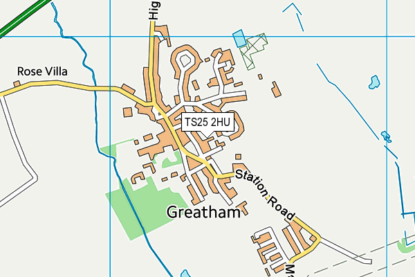 TS25 2HU map - OS VectorMap District (Ordnance Survey)