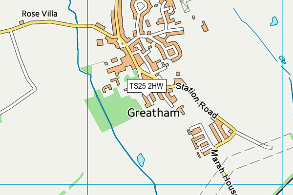 TS25 2HW map - OS VectorMap District (Ordnance Survey)