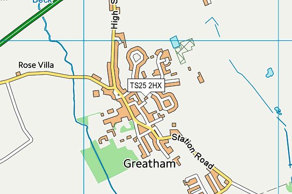 TS25 2HX map - OS VectorMap District (Ordnance Survey)