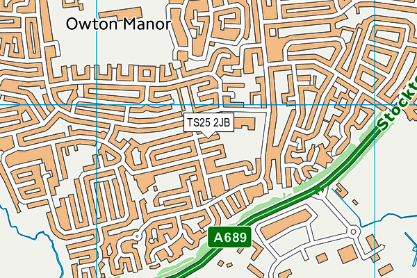 TS25 2JB map - OS VectorMap District (Ordnance Survey)