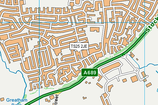 TS25 2JE map - OS VectorMap District (Ordnance Survey)