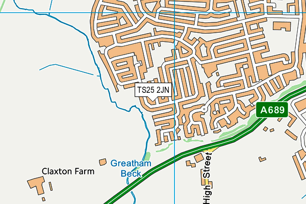 TS25 2JN map - OS VectorMap District (Ordnance Survey)