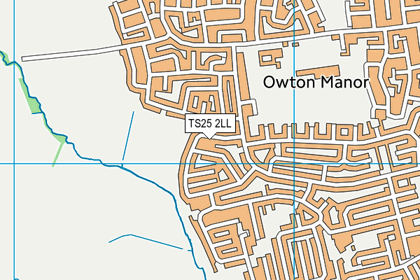 TS25 2LL map - OS VectorMap District (Ordnance Survey)
