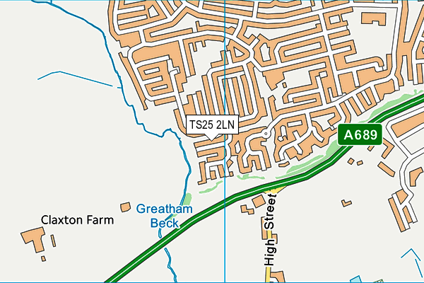 TS25 2LN map - OS VectorMap District (Ordnance Survey)