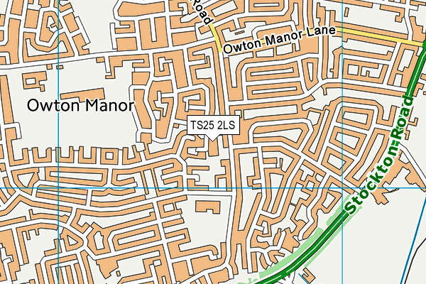 TS25 2LS map - OS VectorMap District (Ordnance Survey)
