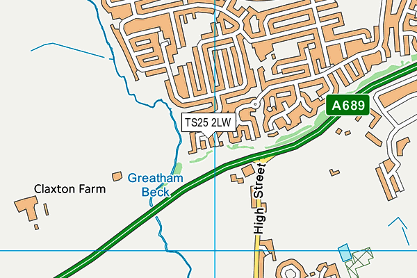 TS25 2LW map - OS VectorMap District (Ordnance Survey)