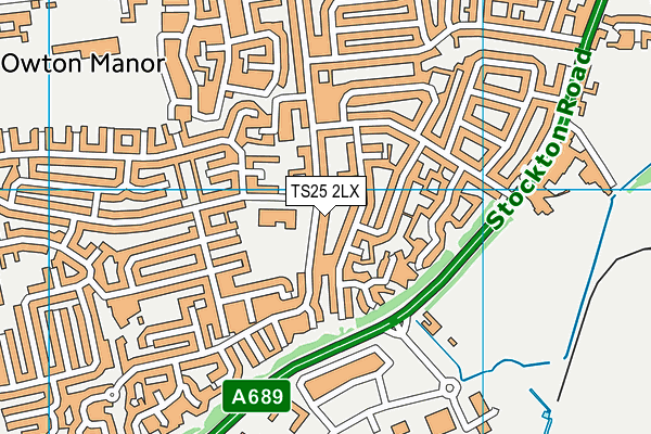 TS25 2LX map - OS VectorMap District (Ordnance Survey)