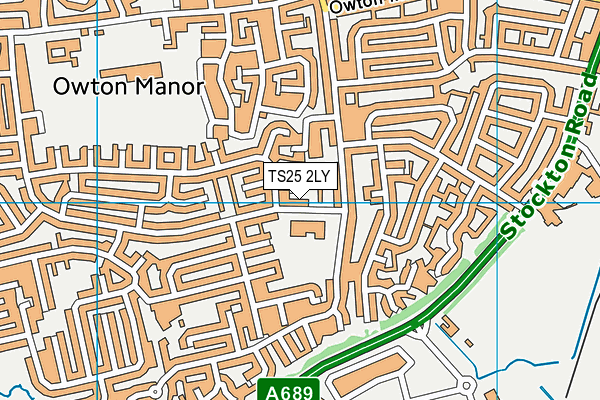 TS25 2LY map - OS VectorMap District (Ordnance Survey)