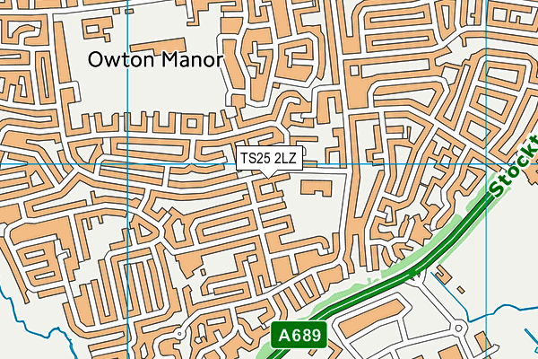 TS25 2LZ map - OS VectorMap District (Ordnance Survey)